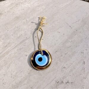 Gold Trim Handmade Evil Eye Charm Ornament NWOT